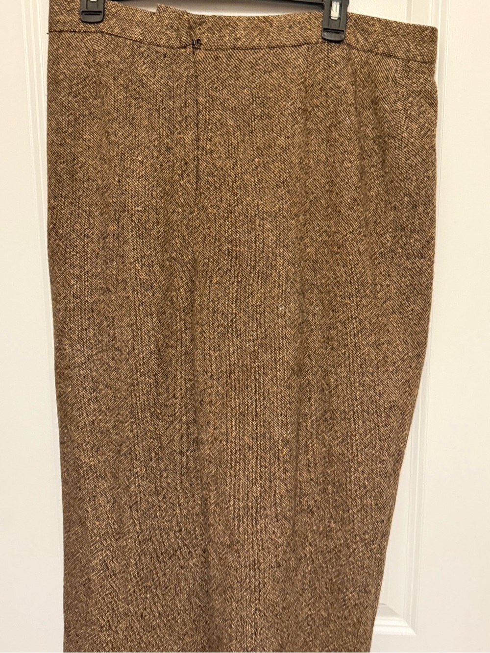 Tailored Brown Tweed Pencil Skirt - Women's